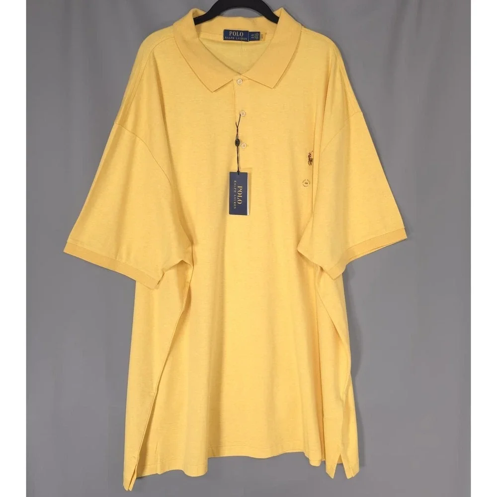 POLO RALPH LAUREN New Men's Polo Shirt‎ 4XB Classic Fit Yellow Soft Cotton